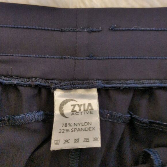 Zyia Active Navy Blue Nylon Joggers Womens Small Drawstring Stretch Pant - Picture 4 of 15